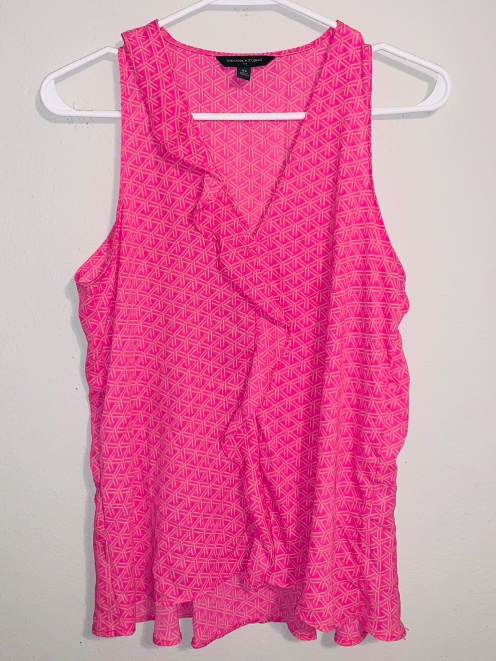 Banana Republic Vibrant Pink Ruffle Blouse